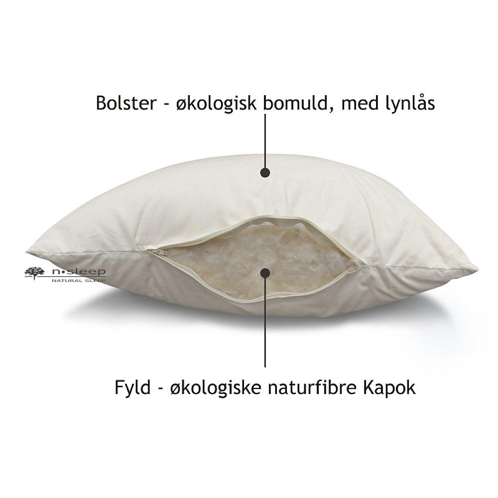 Kapok volwassen kussen, katoenen overtrek - 60 x 63 cm